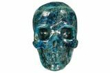 Polished, Bright Blue Apatite Skull #107221-1